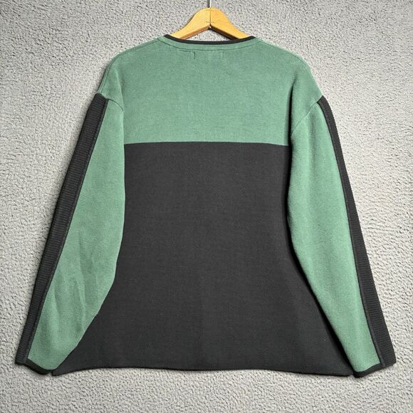 Vintage 90s Structure Sport Boxy Stripe Knit Sweater / Sweatshirt Y2K Vtg Large - Picture 9 of 12